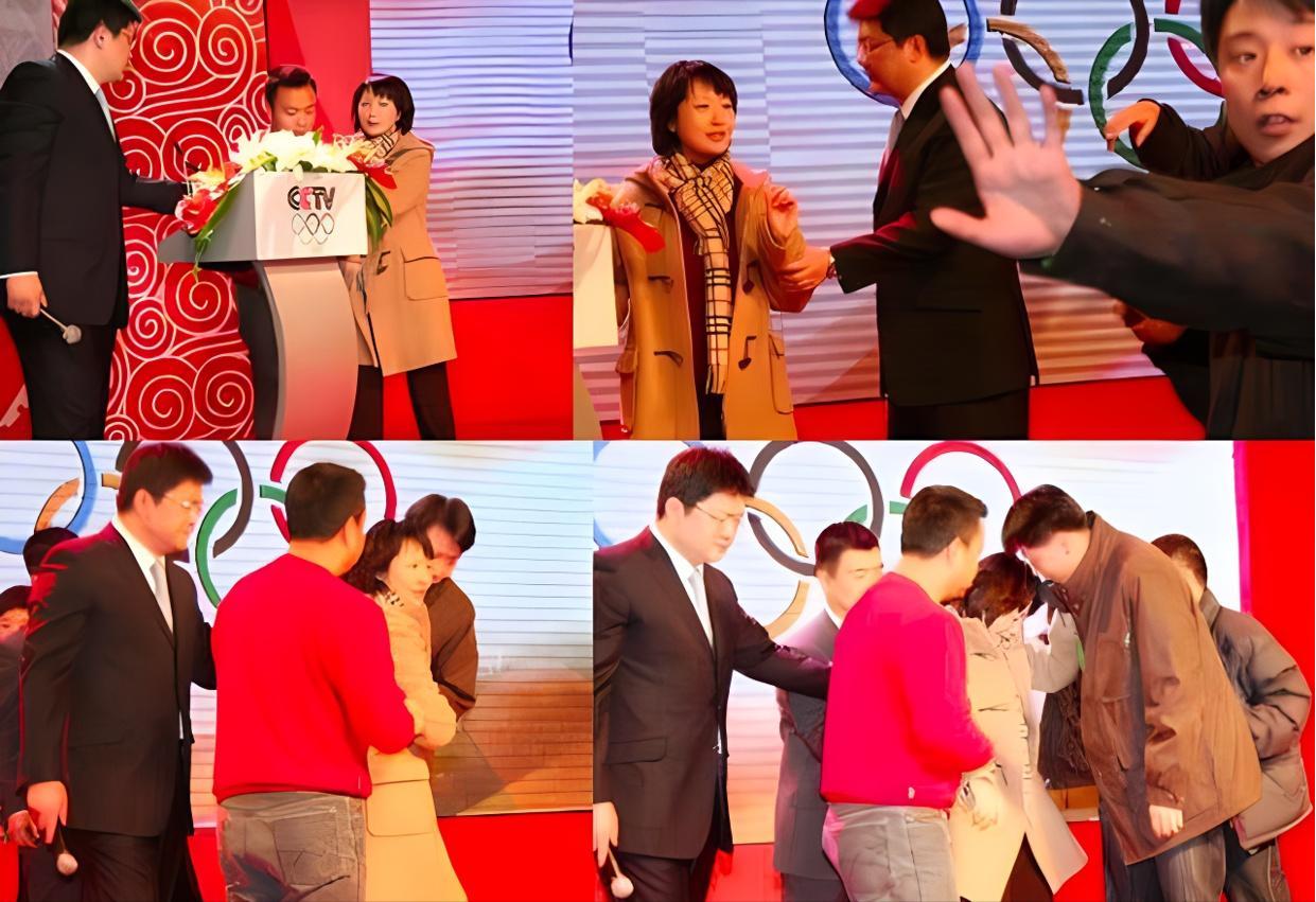 2007年，央视主持人张斌，正在直播奥运新闻发布会时，他的妻子突然冲上台，拿起话