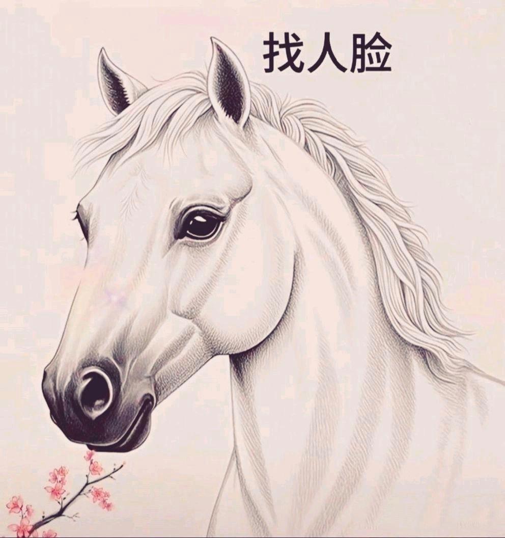 找人脸游戏，这张马脸中藏着一张人脸，你能找见吗？反正我是没找到[捂脸哭][大力