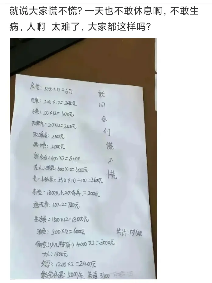 就说大家慌不慌啊，一天也不敢休息