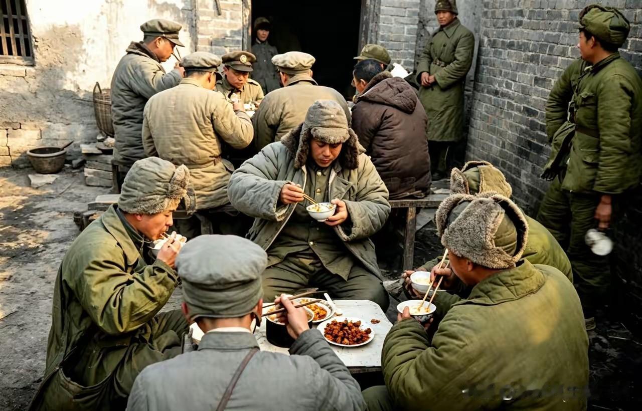 国军74师官兵在临沂城大吃大喝。时间是1947年2月15日左右，74师率先进