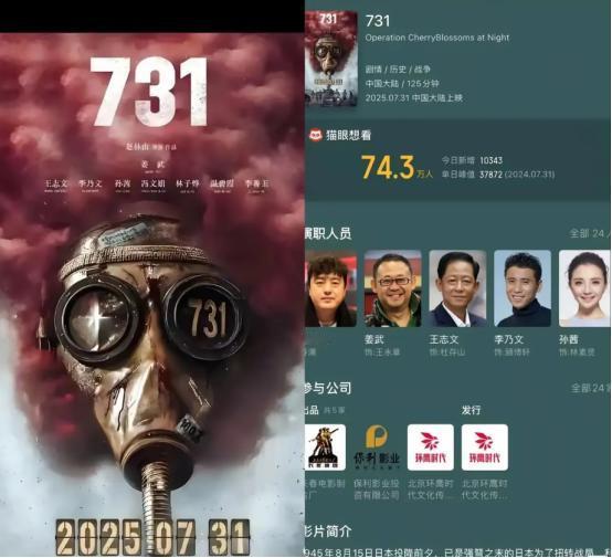 觉得有点悲哀，自己国家拍的影片《731》，竟然在自己国家上映不了！ 这话一