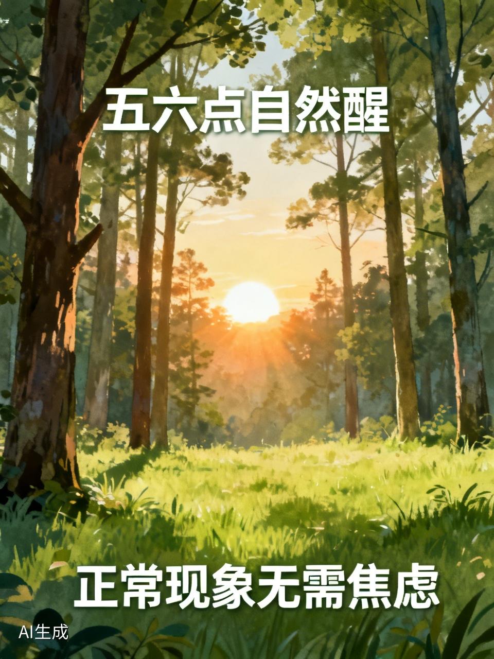 还以为五六点醒是身体出问题了每天五六点准时醒，很多人都瞎担心，总觉得自己睡眠出