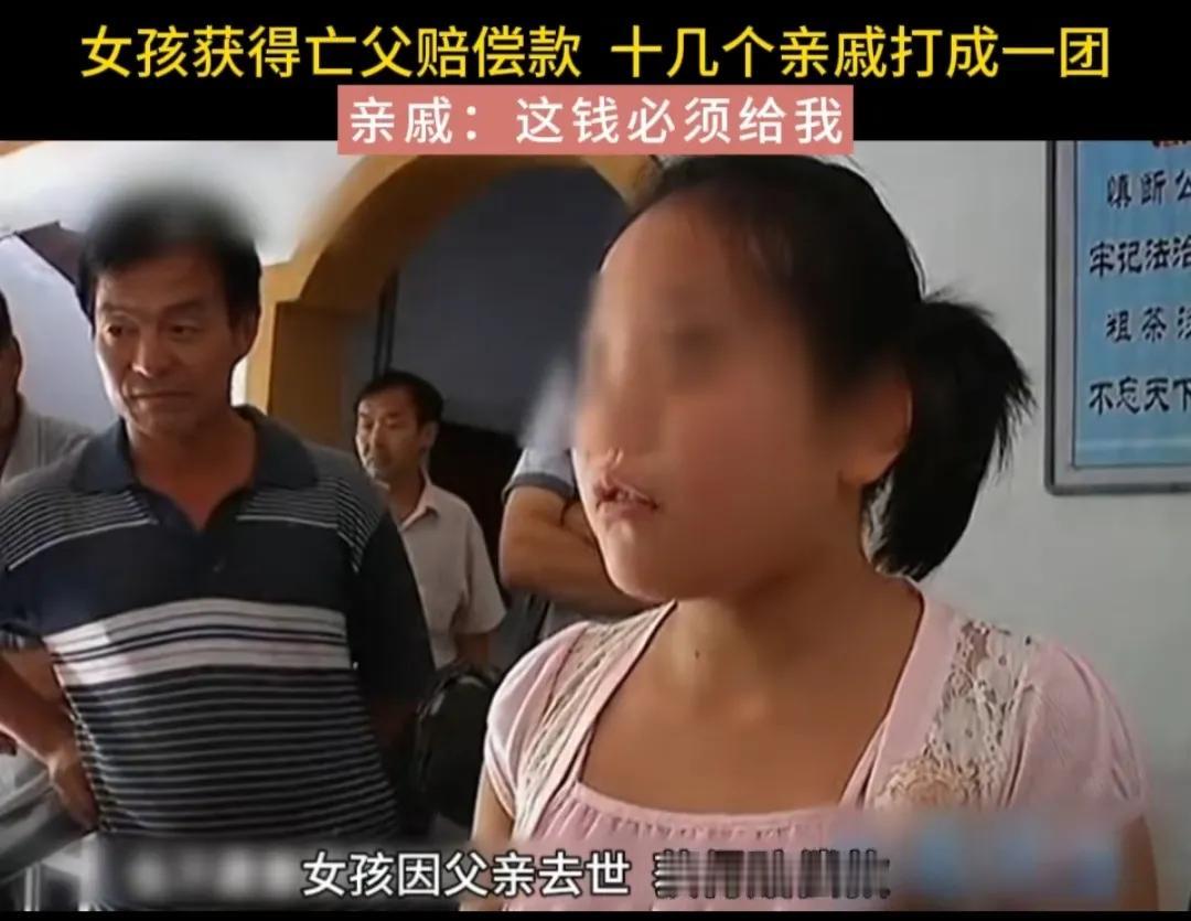 河南南阳，女孩父亲意外去世，获得30多万赔偿款，十几个亲戚在法院门口大打出手，想