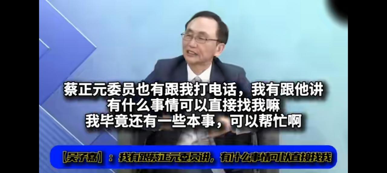 吴子嘉能救蔡正元？不可思议。美丽岛电子报董事长大言不惭，大陆呼吁都不好使他能干