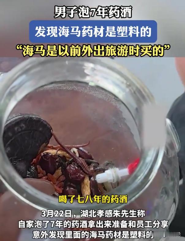 “太坑人了”！湖北孝感，男子把家里用海马泡了七年的药酒拿到店里，准备和员工们分享