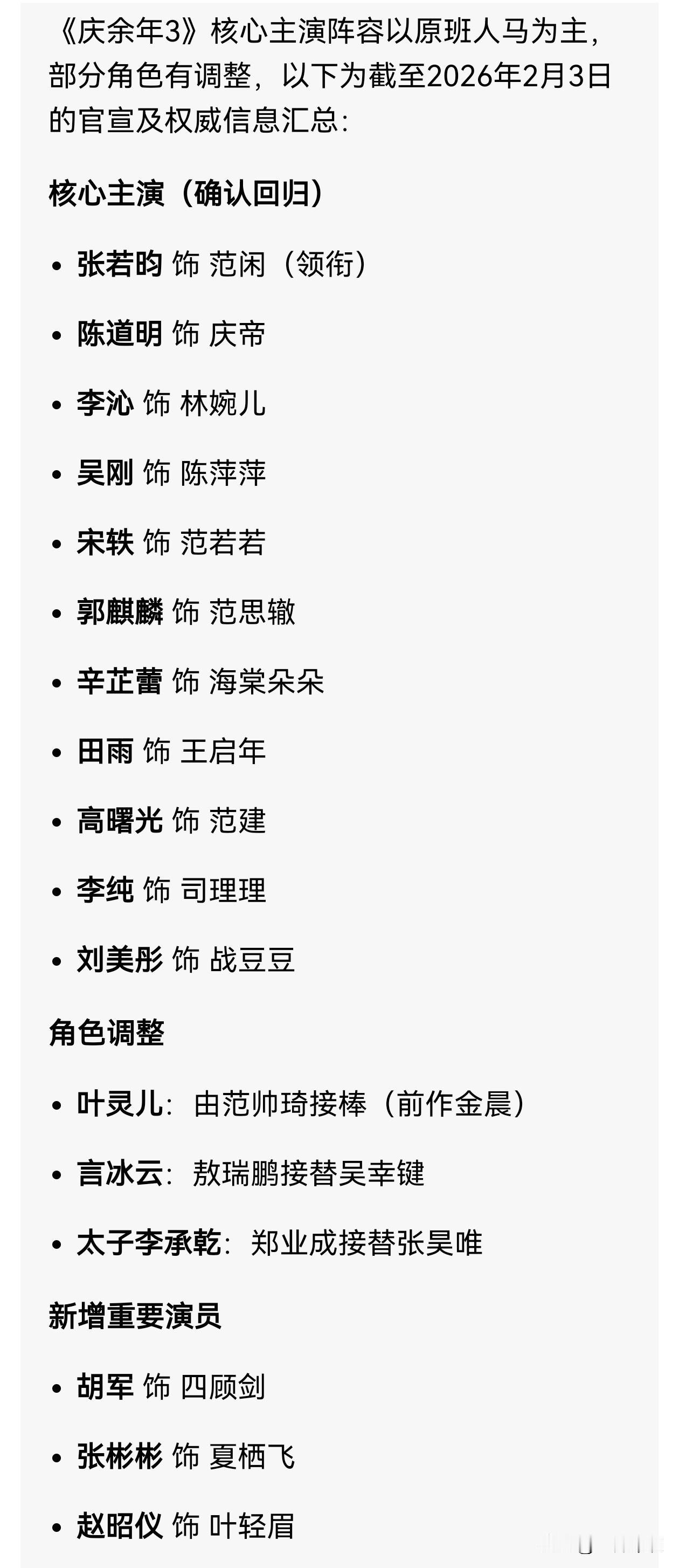 抖音传《庆余年》第三部，范思辙要换人。我专门查了一下，这才是真的。就换了（太