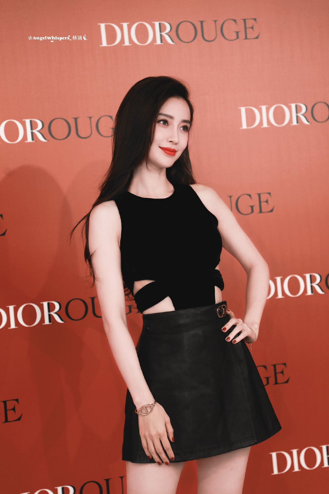 #angelababy#｜#杨颖#20201025❤️‍🔥上海黑色皮裙明艳大美人​​​