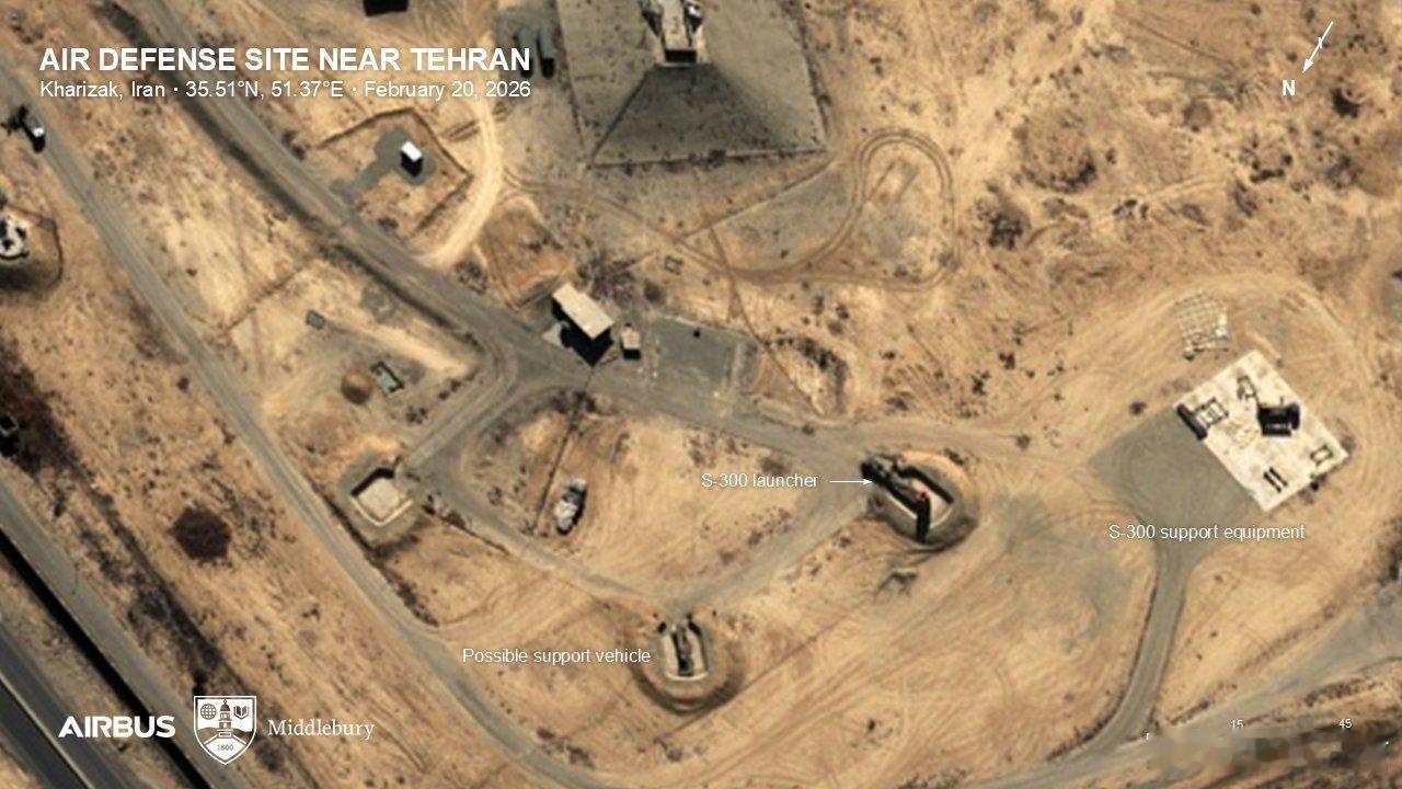 卫星拍摄到伊朗首都德黑兰附近部署了S300防空系统这玩意儿已经是伊朗能拿出手最强