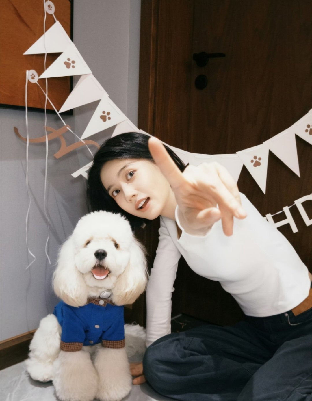 生日快乐小muko！太可爱了姜佩瑶这么多人看着小朋友它会不会害羞