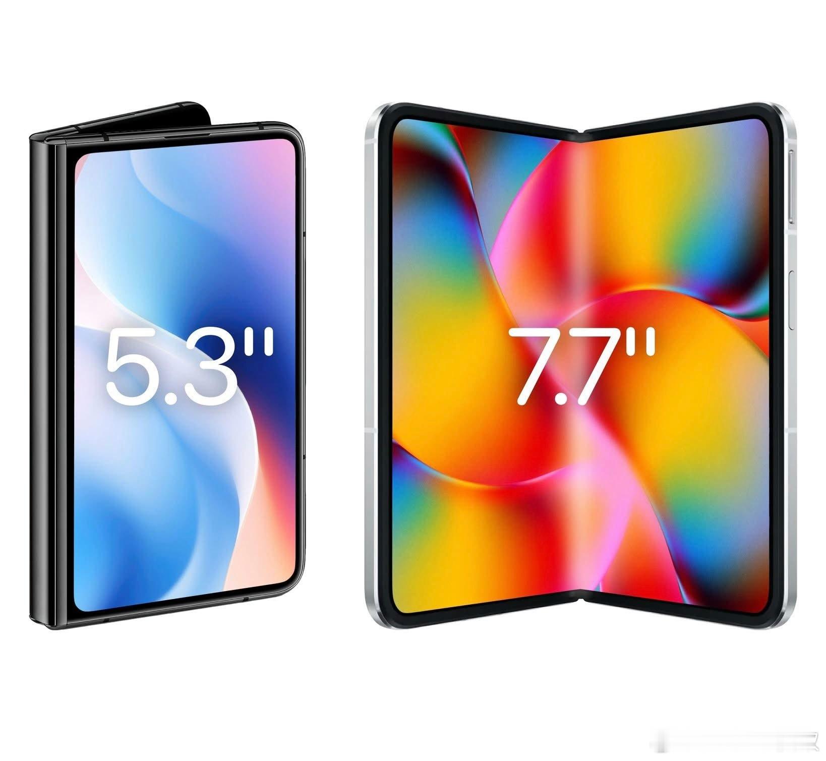 iPhone的第一代折叠屏是阔折叠，合上5.3寸打开7.7寸，但有一点可能会让很
