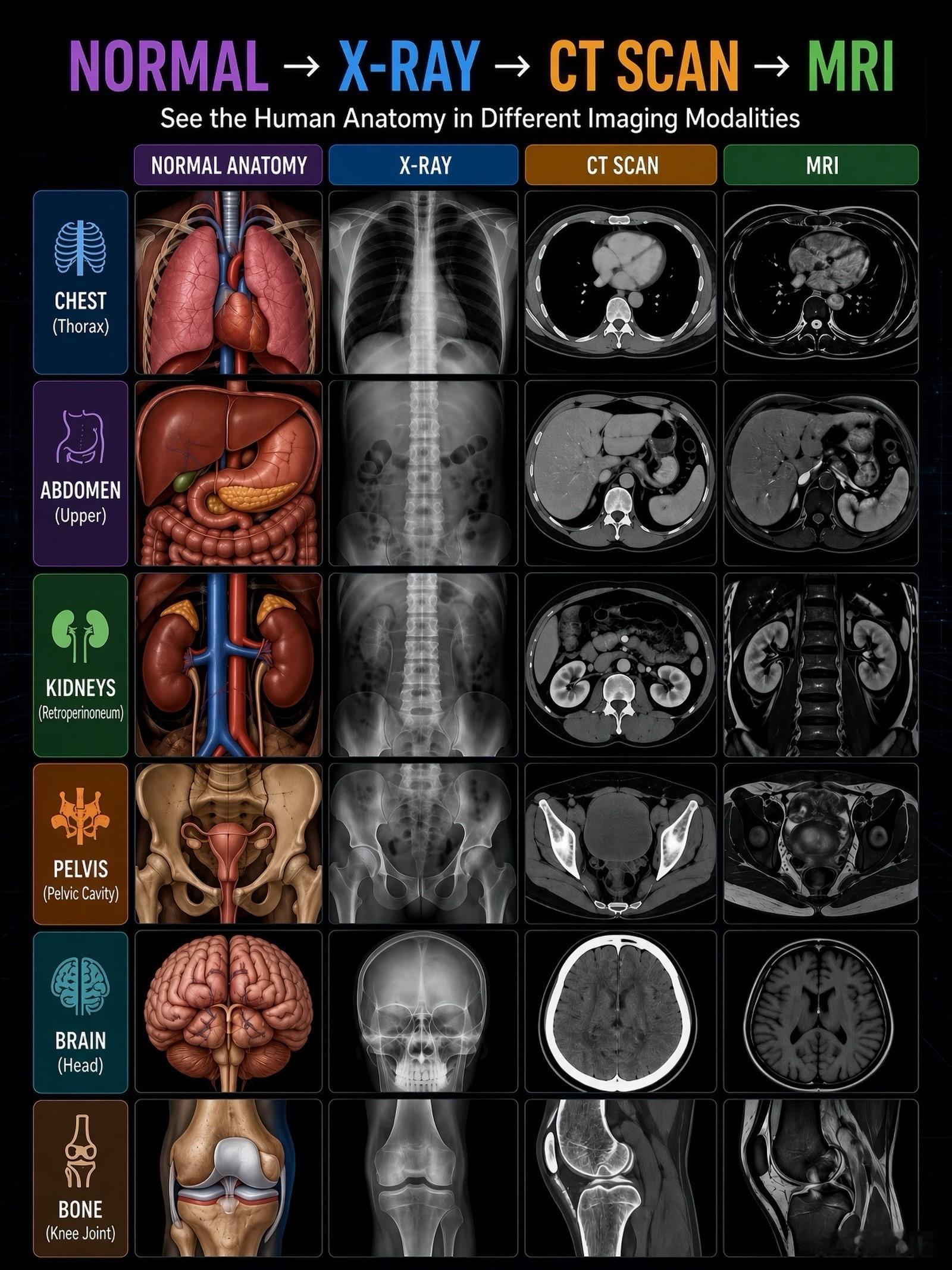 不同损伤拍什么片子刚刚的科普视频，有提到拍片子，那X光、CT、MRI，它们3