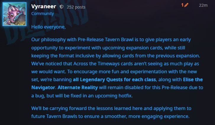 炉石传说玩不起！抢先体验乱斗所有任务牌和伊莉斯全禁用了！另外平行现实因为bug