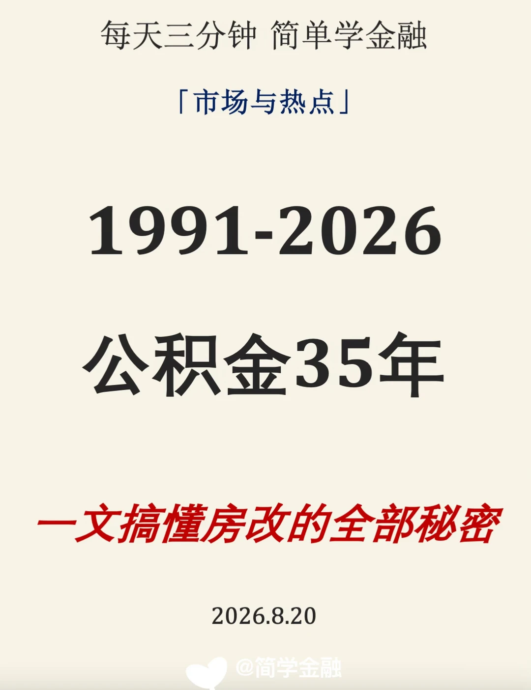 1991-2026 公积金房改大揭秘‼️