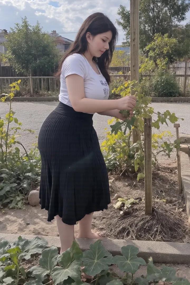 在悠悠田园时光里，与植物温柔相拥。蓝天为幕，屋舍作伴，脚下泥土松软，身旁绿植繁茂