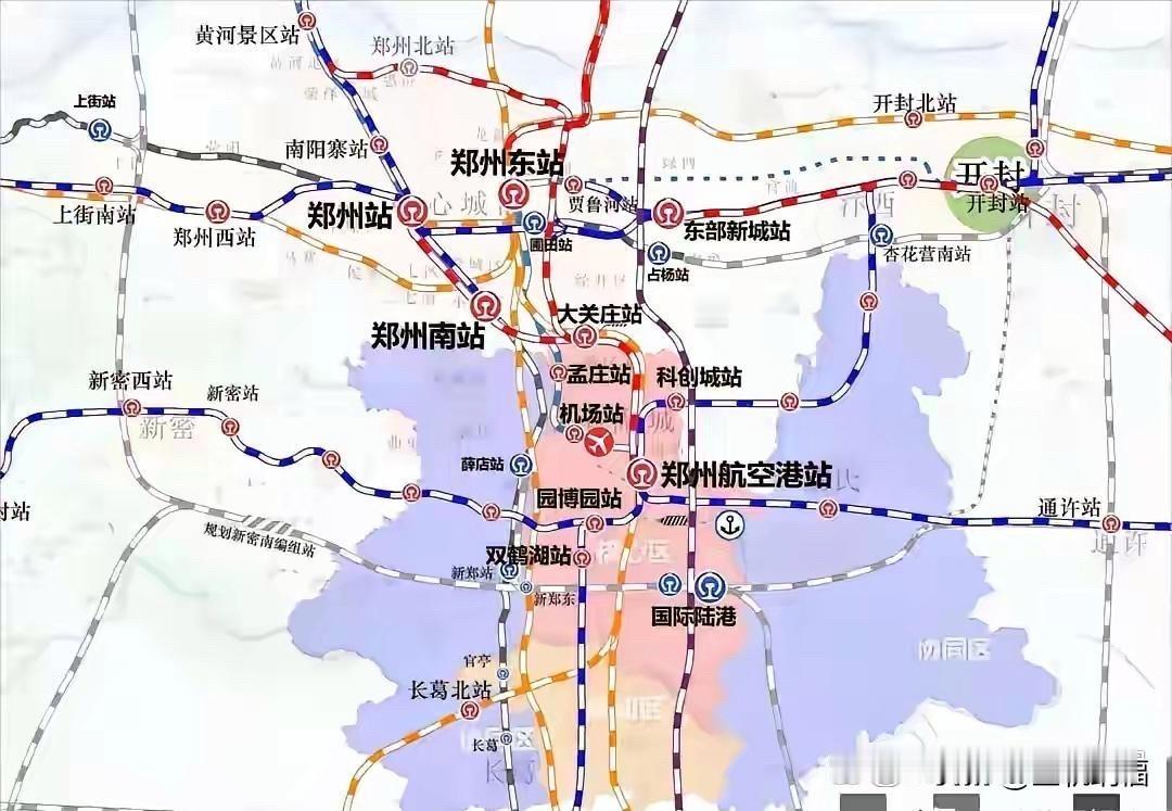 郑州在做一盘大棋，郑州航空港站今后是西南重庆方向和东南上海杭州方向的高铁进出站，