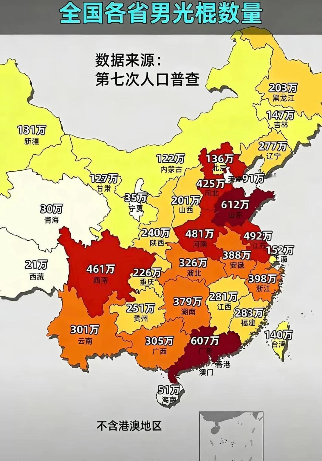 为什么山东的占比那么大单身经济男光棍人口增长率人口