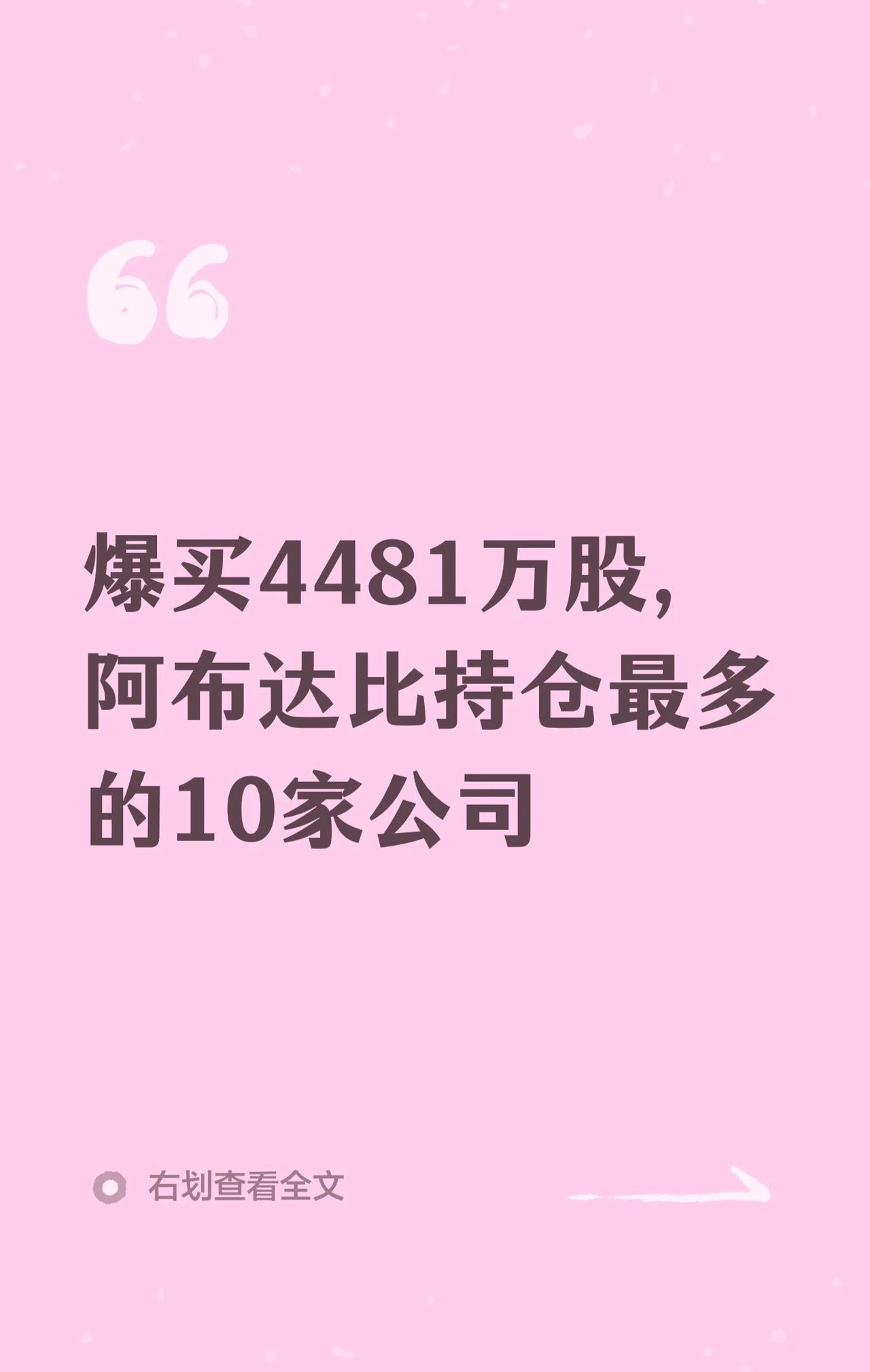 阿布达比持仓最多的10家公司：爆买4481万股，聚焦多赛道龙头1.宝丰能源