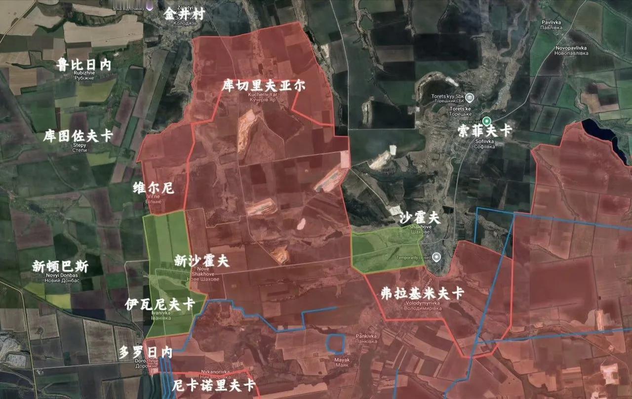 俄军中部集群的海军步兵基本占领了沙霍沃（沙霍夫），这使得俄军拥有了一个很重要的后