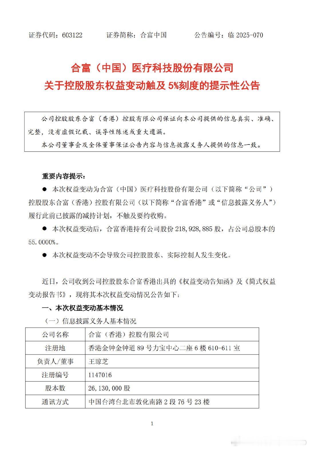 【合富香港减持合富中国9000股】12月24日，合富中国(603122.SH)公