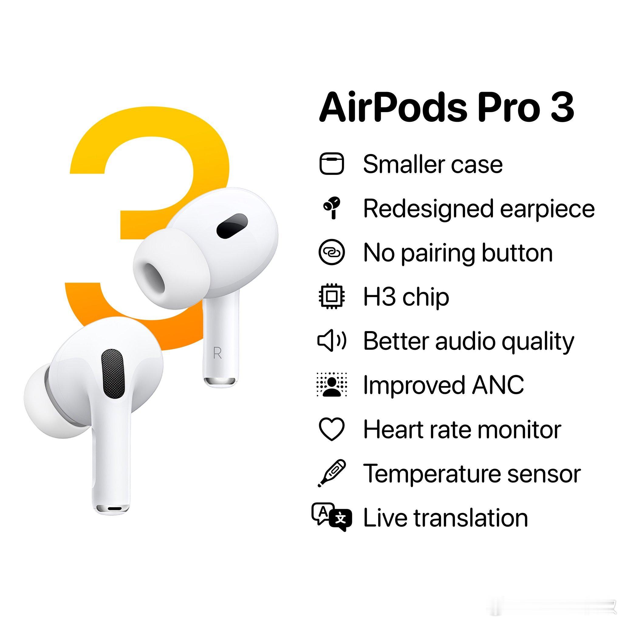 据传AirPodsPro3将和iPhone17系列一同发布，目前聚焦的两大