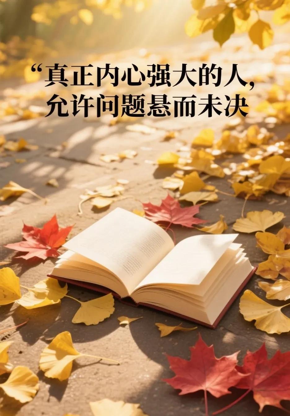 真正内心强大的人，允许事情悬而未决人生的本质，是学会与“未知”共处。若不能安放