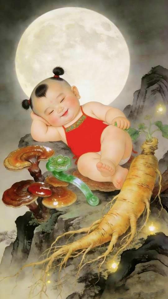 月华映童，福气盈门，祥瑞汇聚，福泽绵长。传统文化