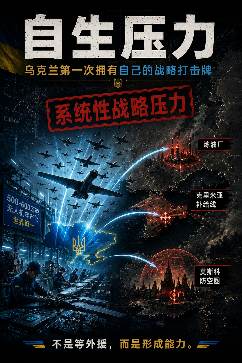 对于乌克兰近期的无人机攻势，Claude说，这是乌克兰第一次在不依赖西方单次大规
