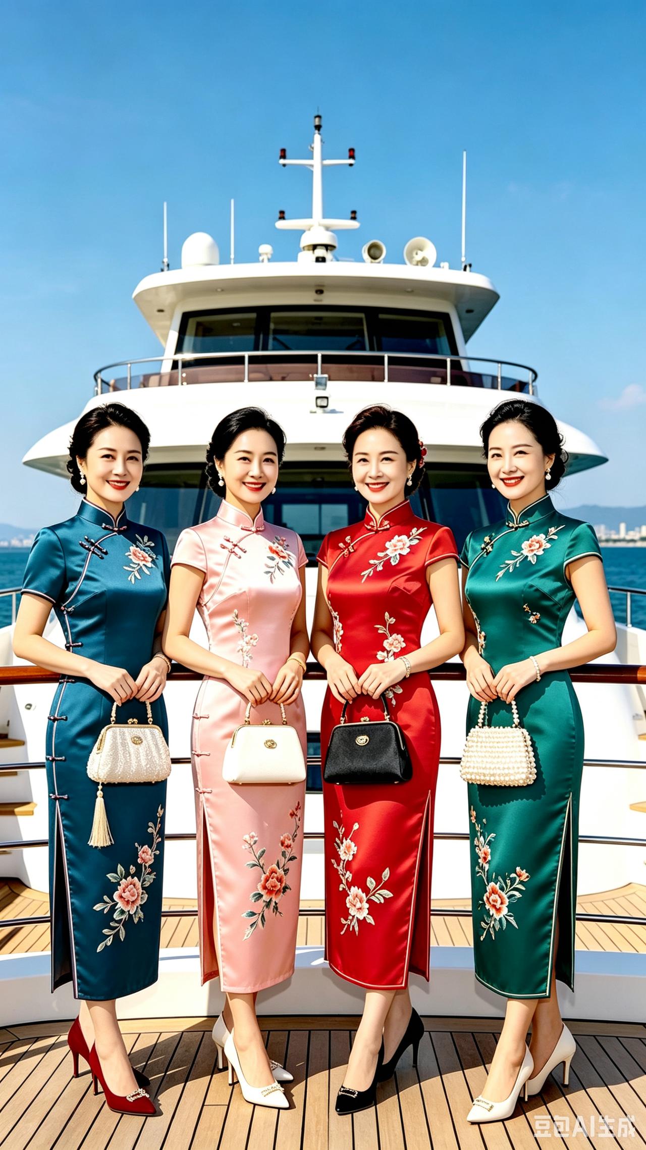 烟雨江南韵悠长，一袭旗袍绽暗香。清风漫舞青丝软，温婉倾城岁月芳。