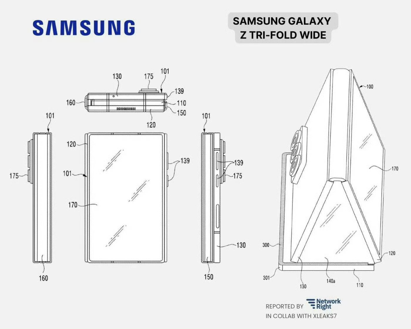 三星阔屏三折叠手机曝光三星也有阔折叠曝光出来了，还是阔屏三折叠，按这个比例掏出来
