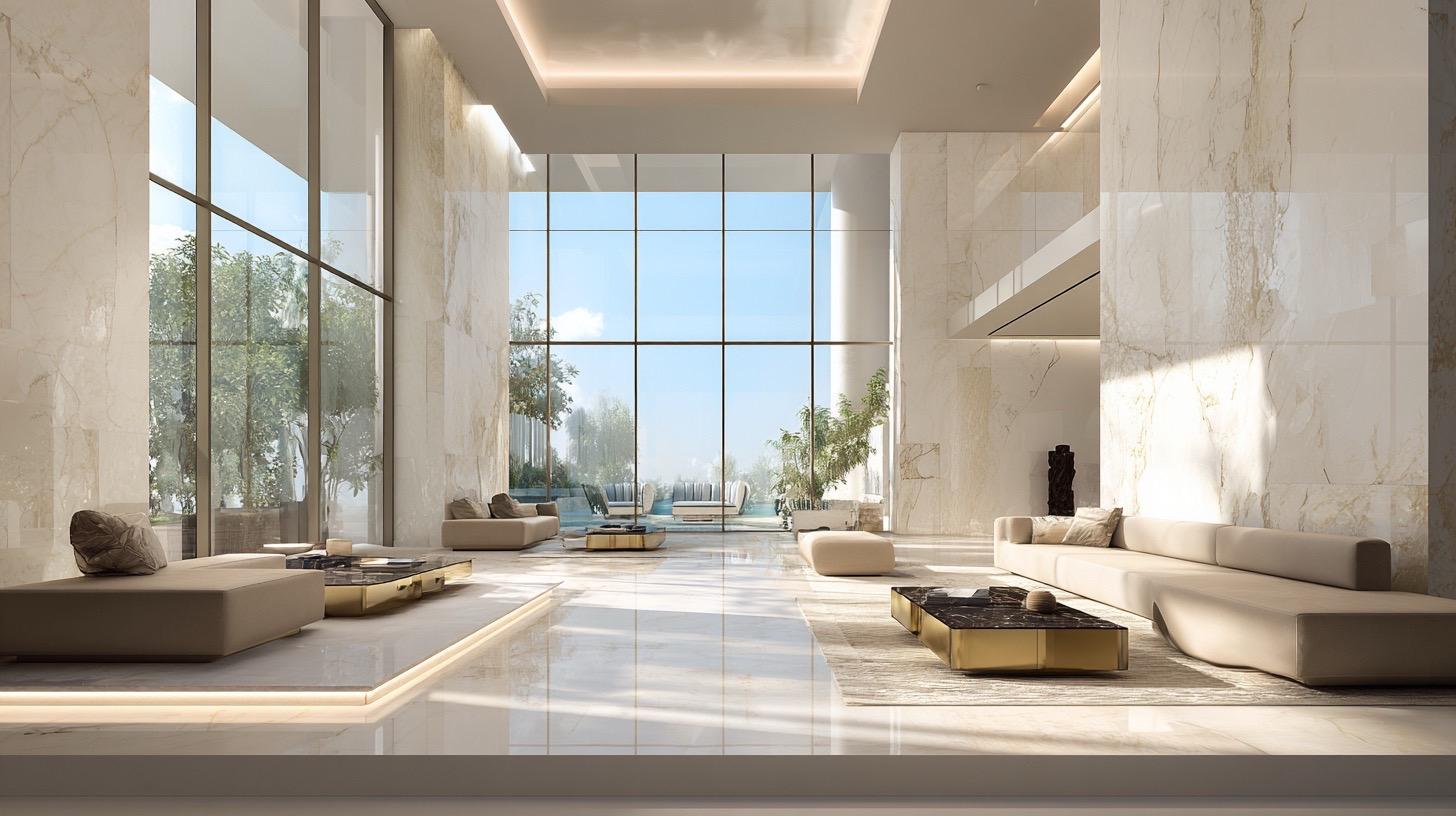 现代极简奢华｜别墅与酒店的灵感融合。当石材遇见留白，当光影成为主角。 ...