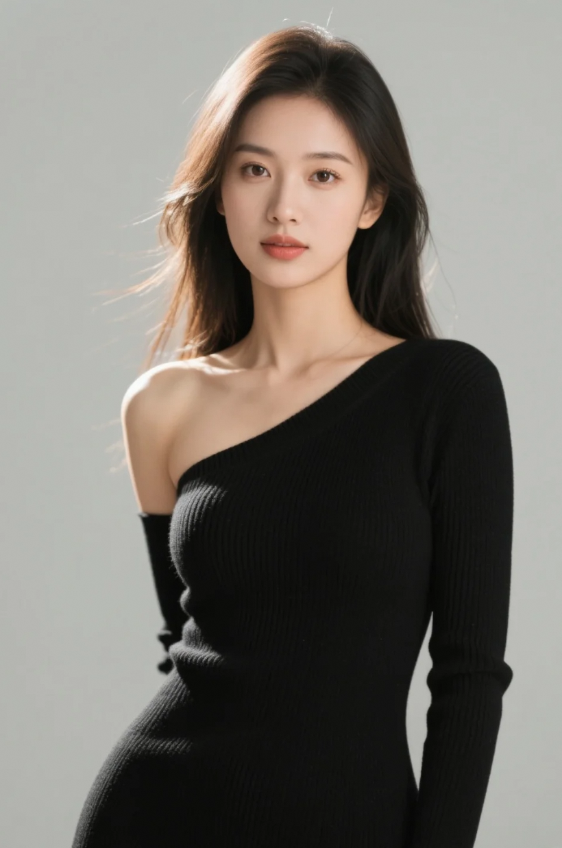 修身材剪，单肩设计，美得恰到好处
