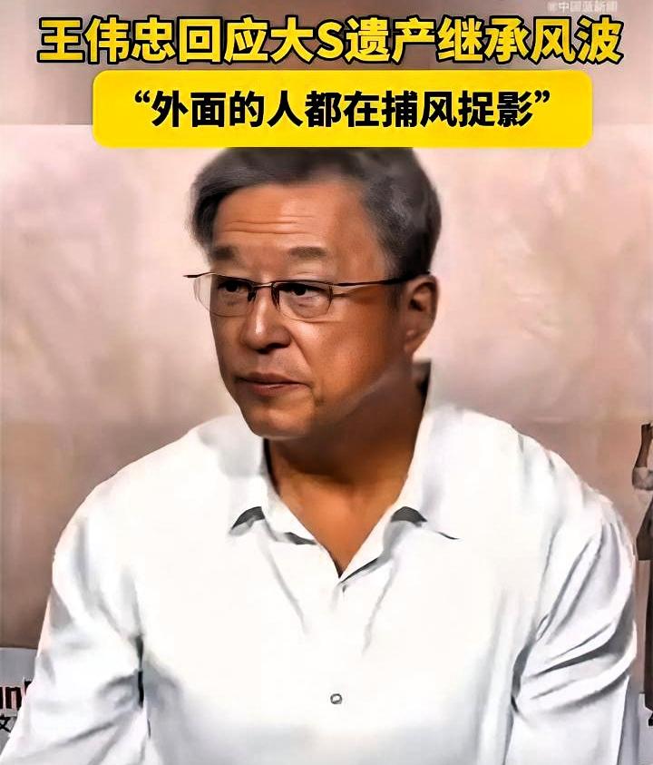 没有人问过那两个孩子。王伟忠替大S家属回应了遗产的事。他说，外面的人都在捕风