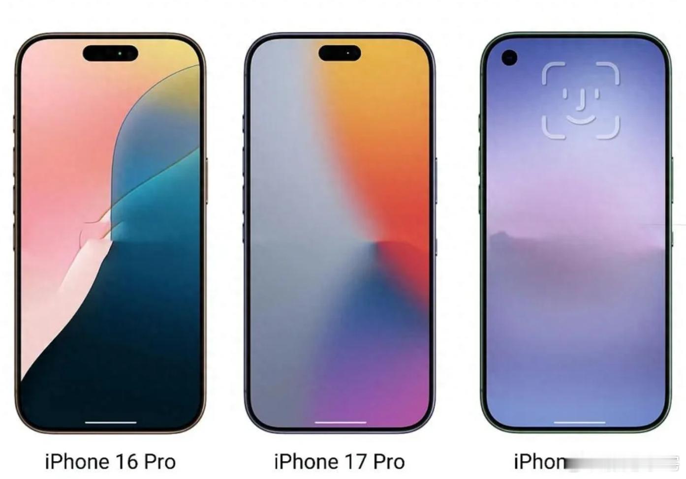 iPhone真打算走复古风了这是，左上角挖孔和前几年的安卓有什么差别，越来越看不