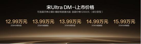 王朝宋系混动车型上新！宋UltraDM-i12.99万起，把310公里纯电续航