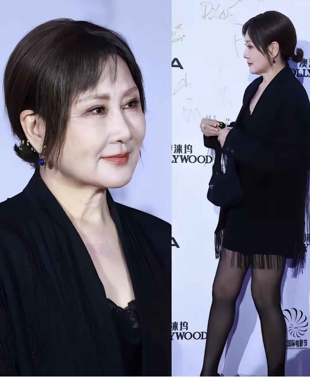 63岁的张凯丽最新造型上热搜，既好看又新潮：澳门电影节，张凯丽现身活动。西装，短