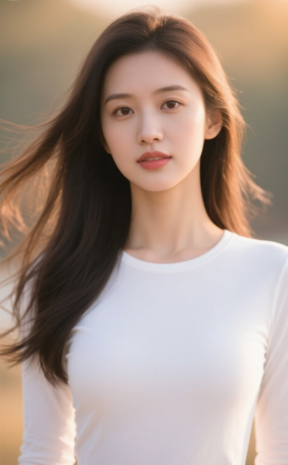 娇媚少妇轻抚花瓣，温柔如诗如歌