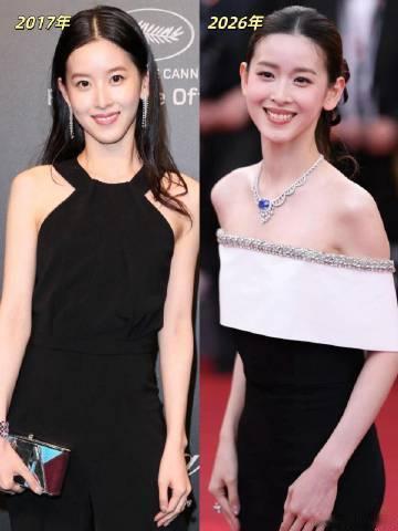 2026 年戛纳红毯上，32 岁的章泽天身着黑白简约鱼尾裙，佩戴 88...