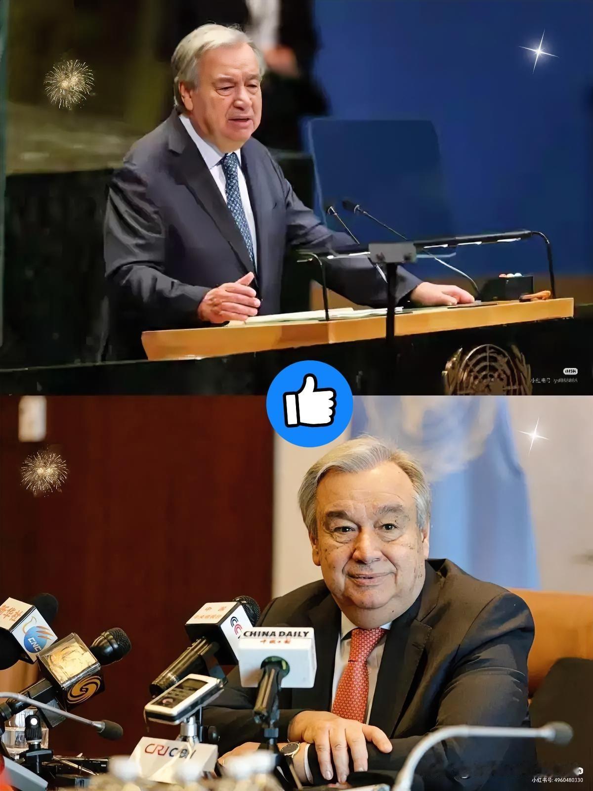 这一巴掌，虽迟但到，打得那叫一个清脆。联合国秘书长古特雷斯在联合国大会发声，明