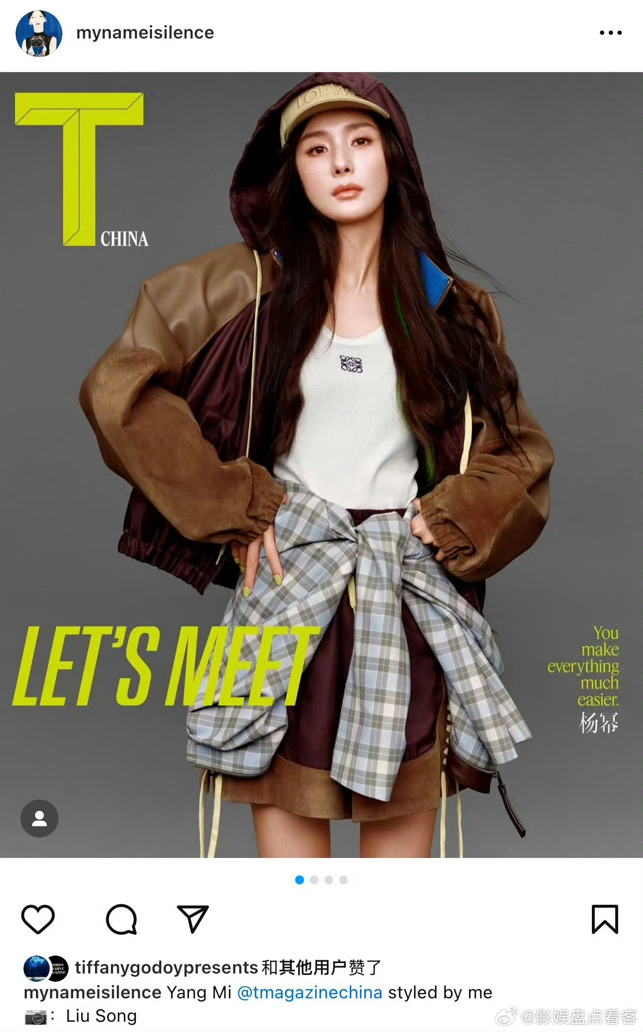 vogueJapan主编点赞了杨幂的T杂志封面很难不让人多想如果真的上vog