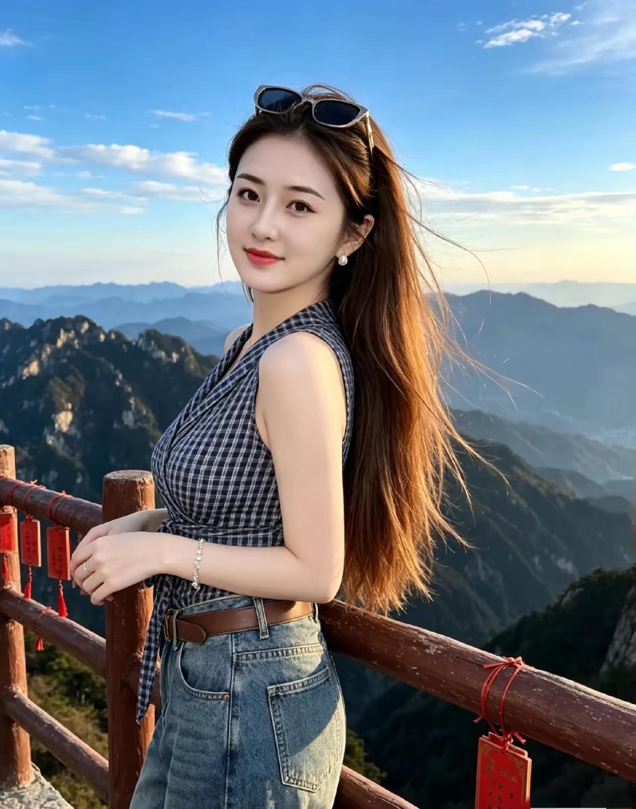 山间少女，清风拂面，岁月静好。