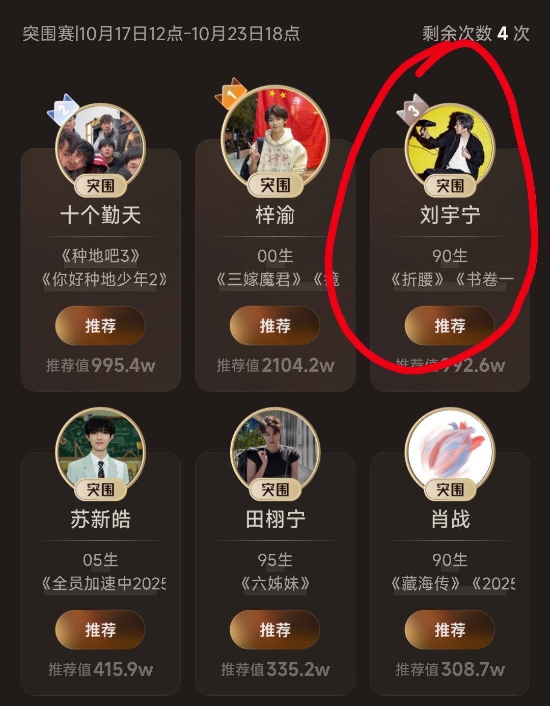 微博视界大会，刘宇宁在一众新人面前，好坚挺。[大笑][大笑][大笑]粉丝这股倔劲