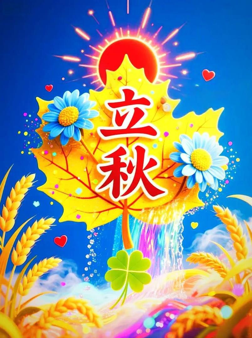 《立秋》暑气初收风渐凉，天高云淡雁初翔。荷塘叶减暗香在，篱畔花疏菊蕊黄。