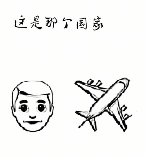 〔看图猜地名〕图中画面真有趣；一个男人头像现；还有飞机航模展；谐音猜个外
