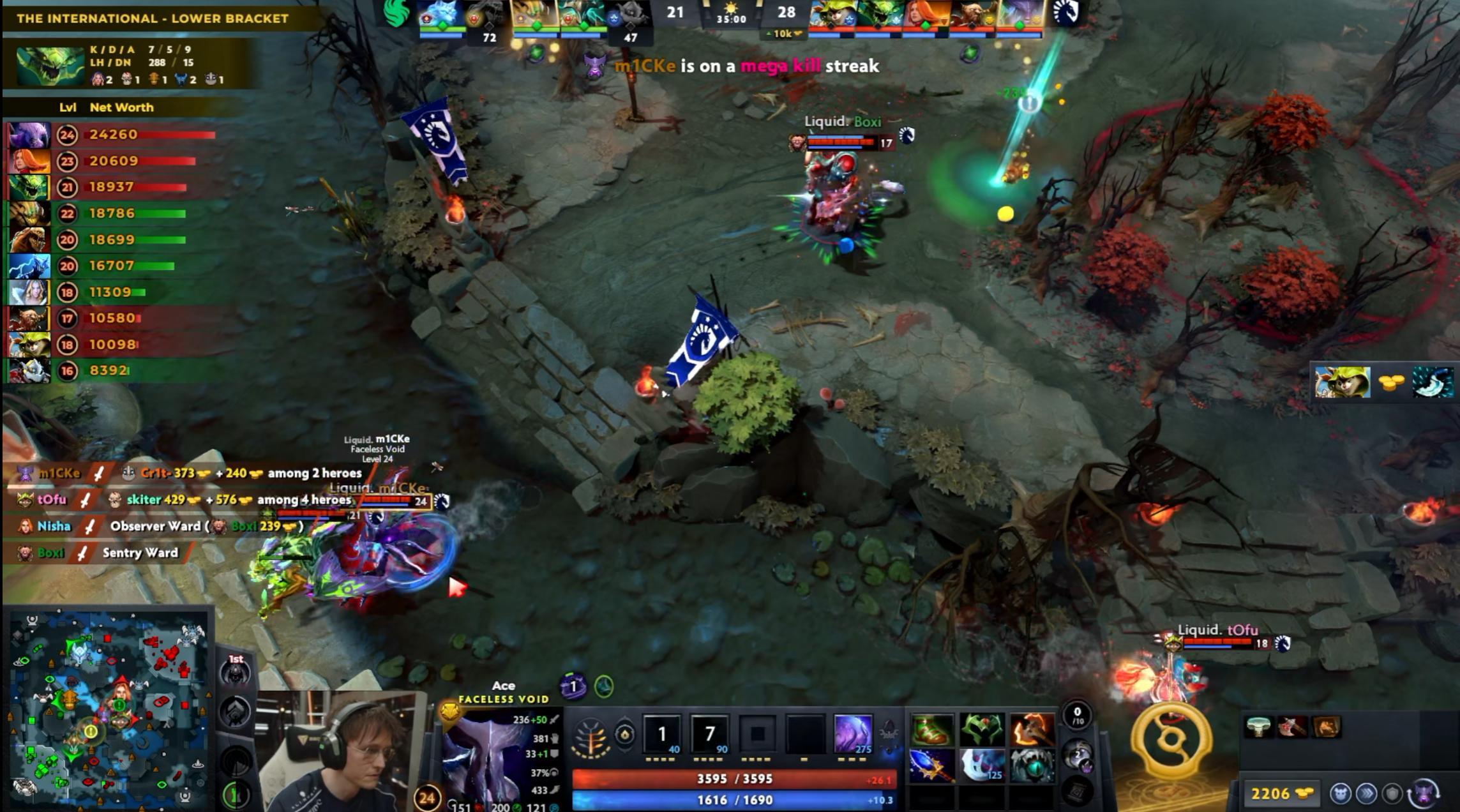 DOTA2TI15淘汰赛败者组第一轮液体对阵Falcons战队BO3决胜局，经