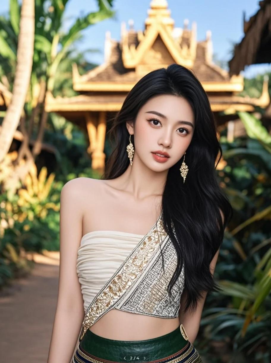 她披着霞光归来，如同孔雀初醒
