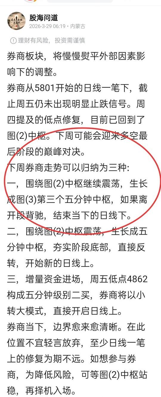 券商板块，恐慌性杀跌或近极致。券商从5801开始的日线一笔下，在次级
