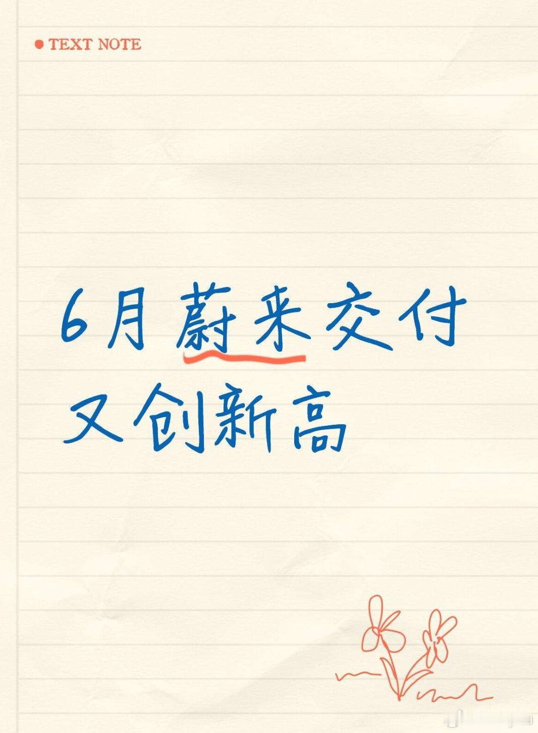 6月蔚来交付又创新高看着蔚来6月这4万多台的交付量，心里还挺感慨的。作...