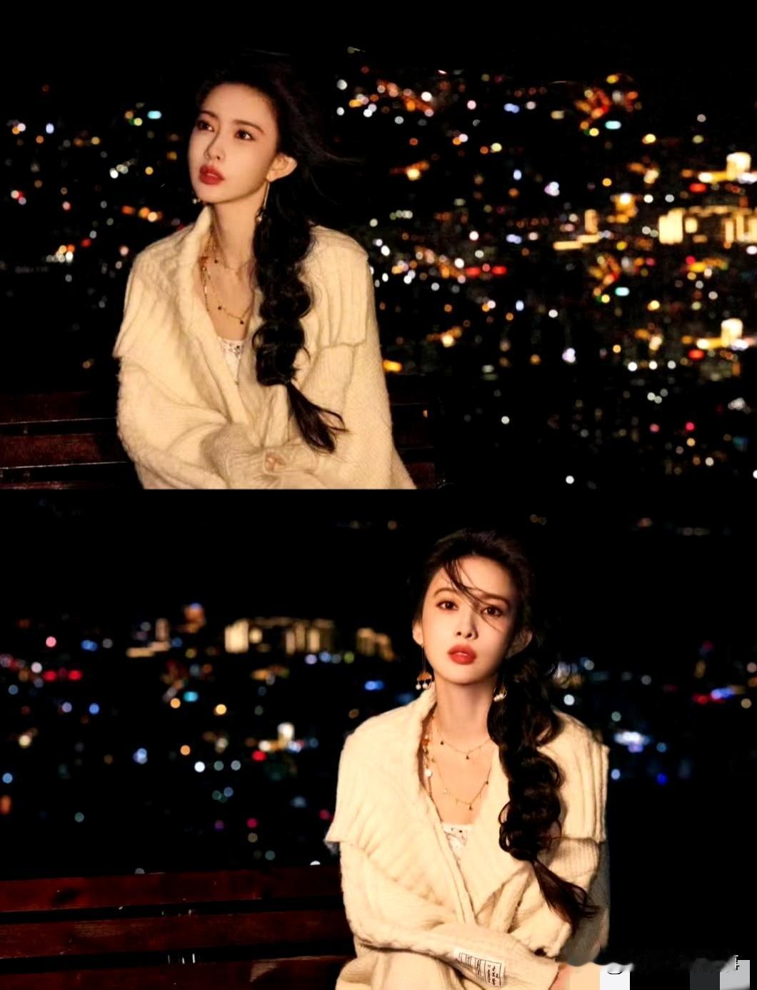 孟子义新写真氛围感拉满：提灯坠星河，花境藏温柔孟子义这组写真直接把“氛围感