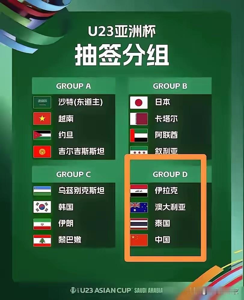 U23的这个小组算是上上签吧！无论是日本、韩国+沙特，中国都没有绝对的把握！