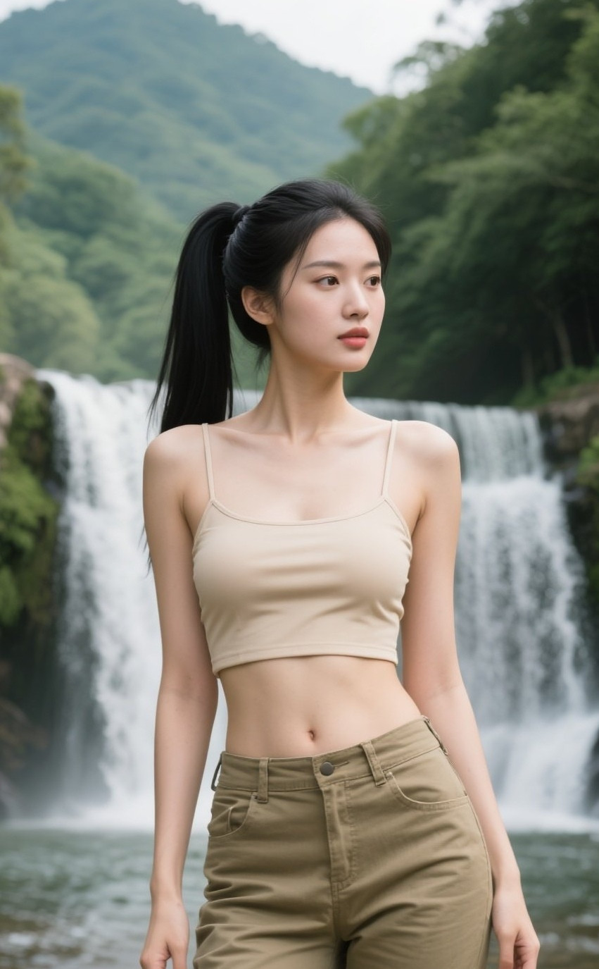美眉峡谷探险记，运动风写真活力四射